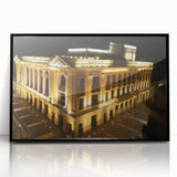 Large abstract wall art depicting a vibrant El Salvador landscape in acrylic, framed in black.