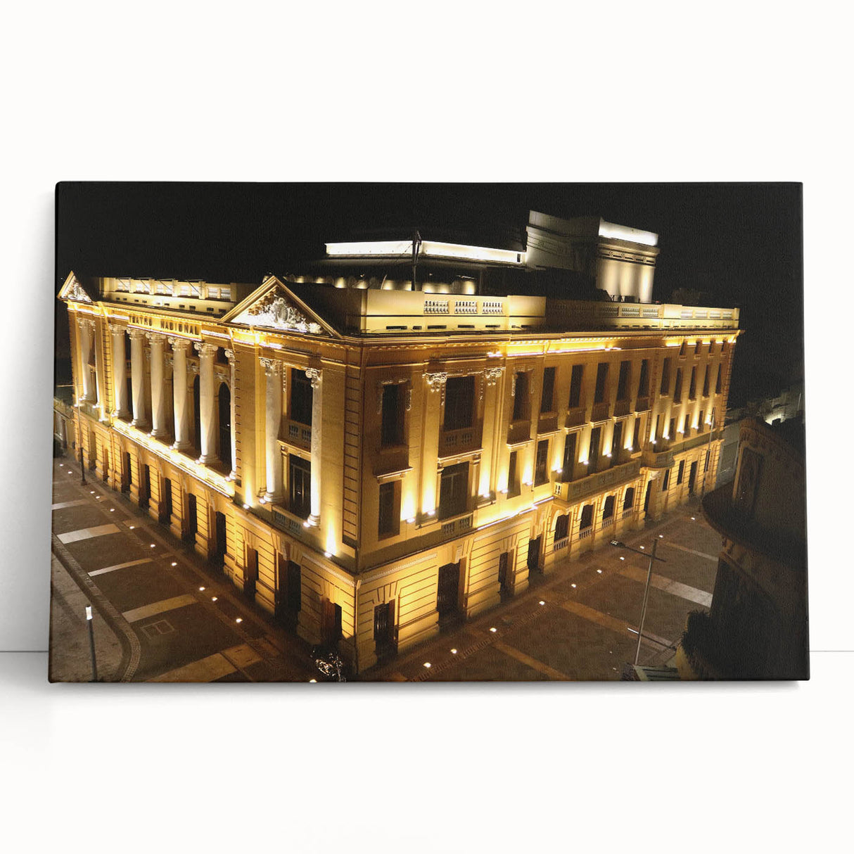 Black and white stretched canvas of Central America scenery, ideal for kitchen wall art or bedroom ambiance.