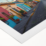 Art deco poster of a Central American scenery in muted earth tones on rolled canvas, suitable for dining room decor.