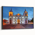 Black and white landscape art painting of a Panama scenery, printed on a framed canvas, suitable for bedroom wall decor.