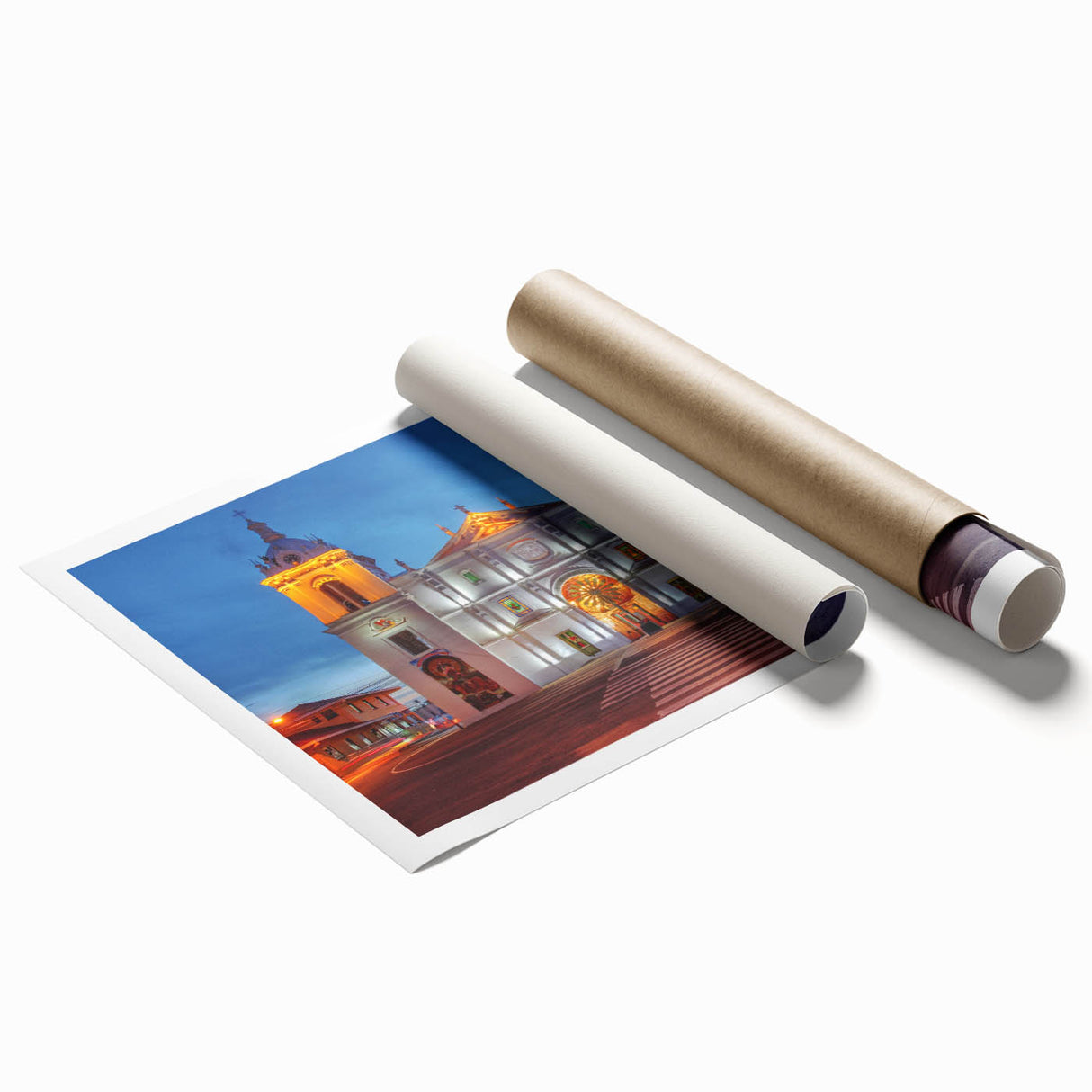 Extra large rolled print of a floral art scene in Central America, using vibrant colors, on canvas.