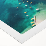 Art deco poster featuring a scenic Albanian landscape on rolled canvas, suitable for dining room wall art.