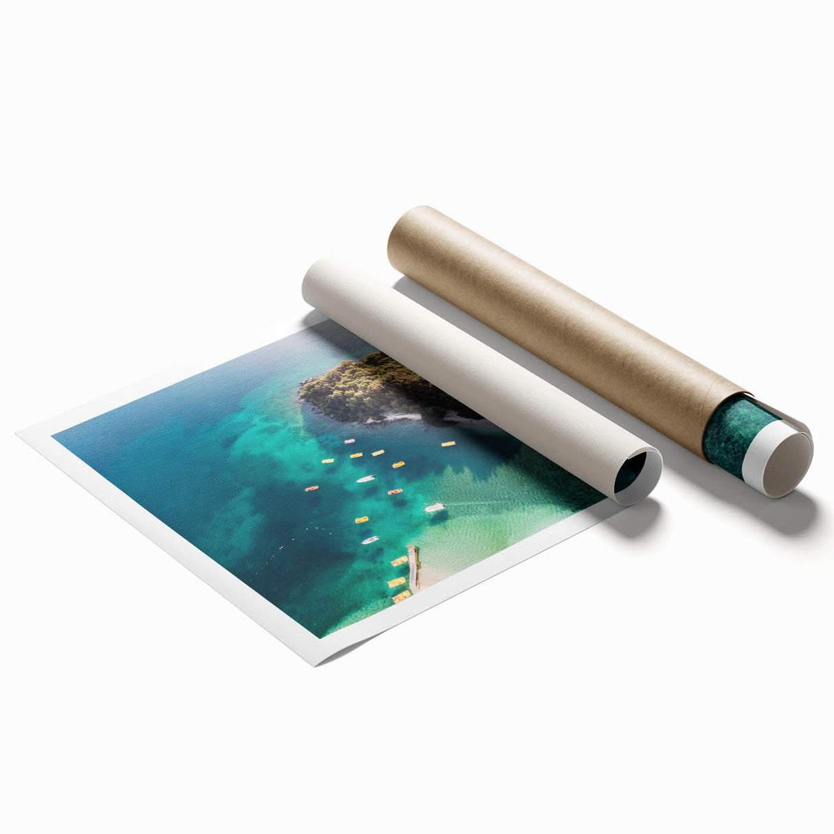 Extra-large rolled print of a floral Albanian landscape, ideal for classy bathroom wall art.