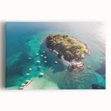 Black and white stretched canvas of an Albanian landscape, ideal for kitchen wall art or bedroom ambiance.