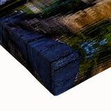 Black and white landscape art painting of a European scenery on a large stretched canvas, ideal for bedroom wall decor.