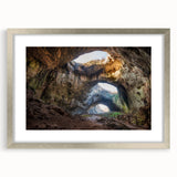 Extra large framed abstract print of European scenery in textured silver, suitable for living room decor.