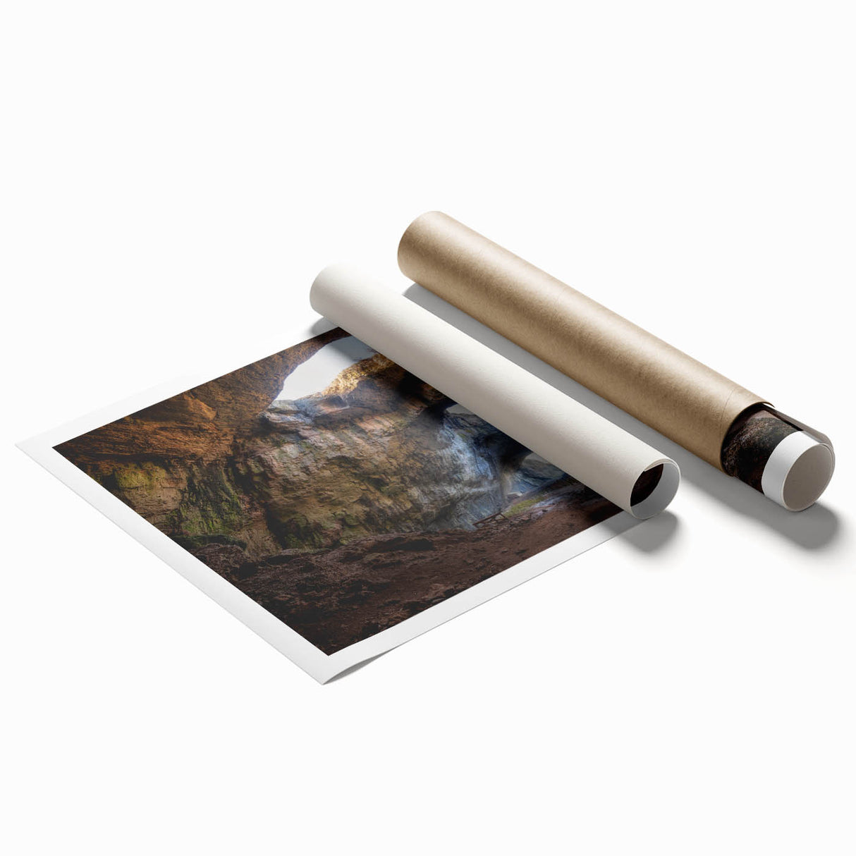 Extra large rolled print of a Bulgarian landscape with vibrant greenery and floral accents.