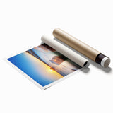 Extra large rolled print of a European Cyprus scenery with vibrant floral elements, ideal for classy bathroom wall art.