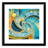 Colorful abstract art print of Prague scenery in extra large format, ideal for living room decor.