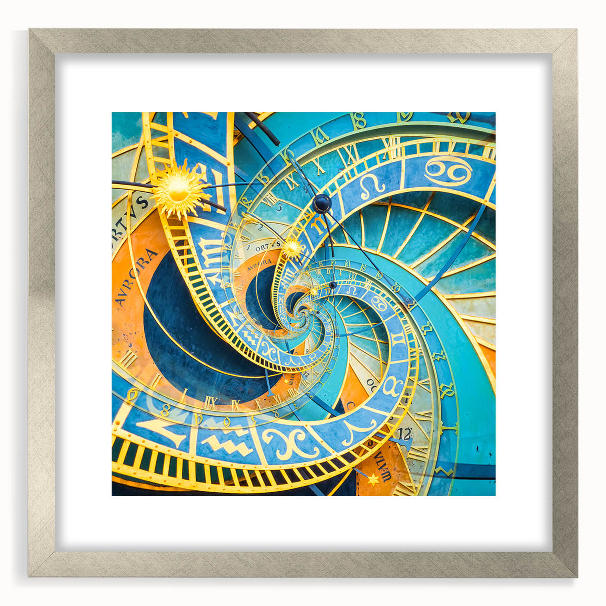 Extra large wall art featuring a textured abstract depiction of Prague's skyline, in muted earth tones on a framed canvas.