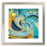 Extra large wall art featuring a textured abstract depiction of Prague's skyline, in muted earth tones on a framed canvas.