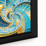 Extra large framed canvas featuring a textured depiction of Prague in black with colorful accents.