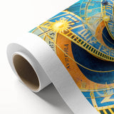 Art deco poster of Prague skyline in pastel shades on rolled canvas, ideal for nursery wall art.