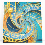 Black and white stretched canvas of Prague cityscape, ideal for kitchen art.