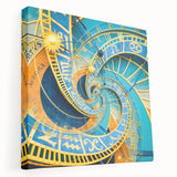 Prague cityscape in muted earth tones on a large stretched canvas, ideal for kitchen wall art.