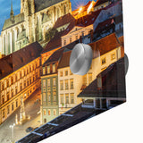 Large abstract wall art featuring a Czech Republic scenery in muted earth tones on acrylic glass.