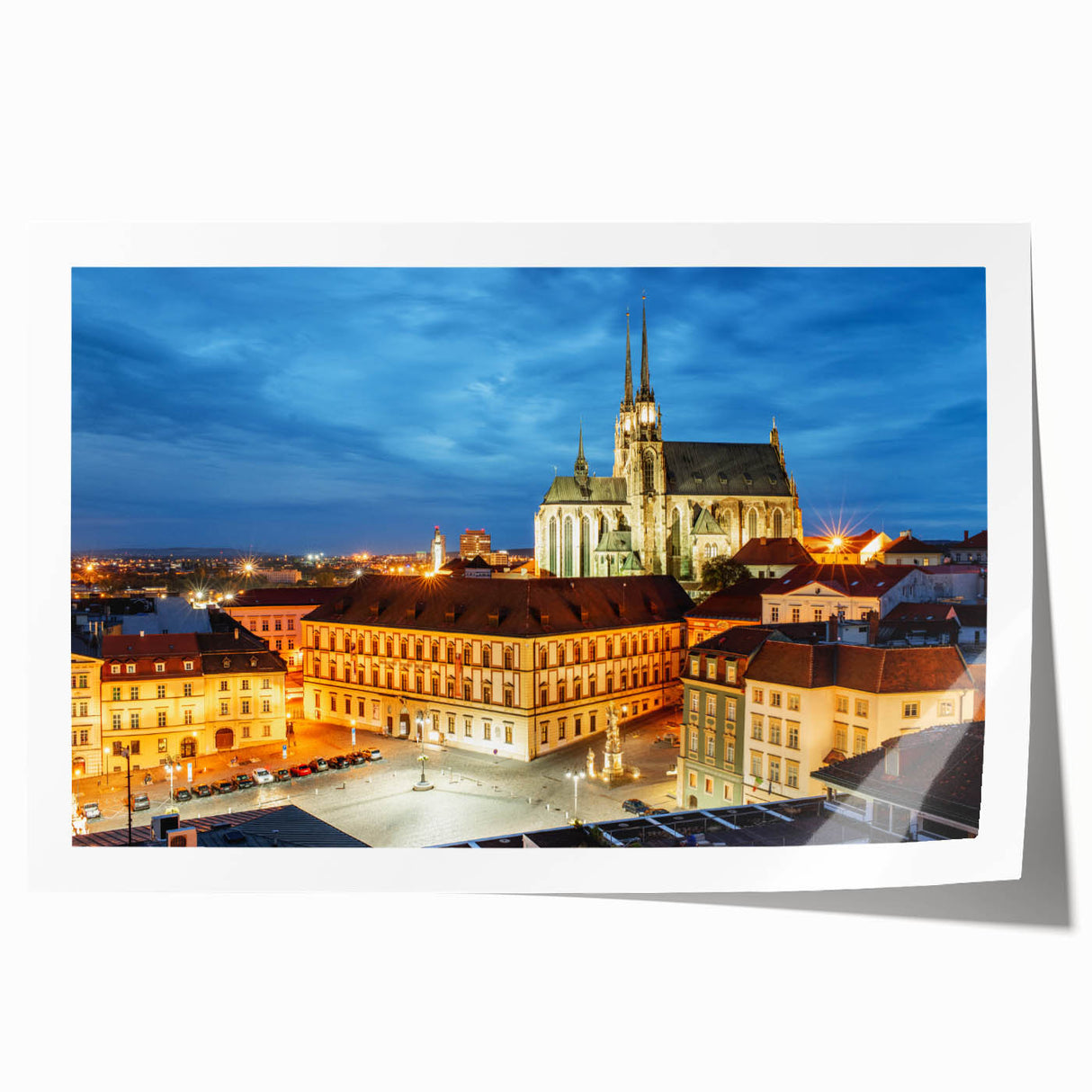 Rolled print of a European scenery in muted earth tones, ideal for art wall dining room or classy bathroom.
