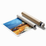 Extra large rolled print of a Czech Republic scenery in muted earth tones, ideal for classy bathroom wall art.