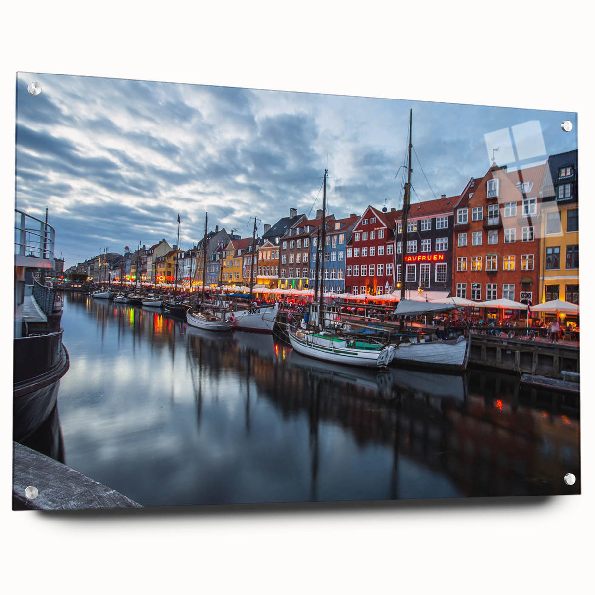 Acrylic glass print of a European Denmark scenery in muted earth tones, suitable for bedroom or dining room decor.