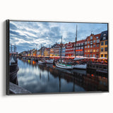 Black and white landscape art painting featuring a vintage European scenery on a framed canvas, ideal for bedroom decor.