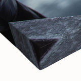 Black and white landscape art painting of a European scenery on large stretched canvas, ideal for bedroom wall decor.