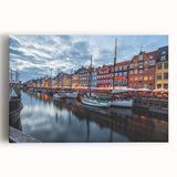 Black and white photograph of a European cityscape on stretched canvas, suitable as kitchen wall art or for a bedroom.