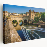 Large art print on stretched canvas depicting the historical city of Bath, England in muted earth tones.