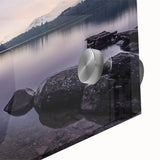 Large abstract wall art depicting a Cumbria, England scenery in muted earth tones on acrylic glass.