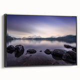 Black and white framed canvas of a Cumbrian landscape, ideal for bedroom wall art in vintage poster style.