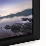 Black wall art depicting a textured European scenery in vibrant colors on a framed canvas, ideal for living room decor.