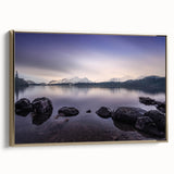 Framed canvas landscape art painting depicting a serene Cumbrian scene in muted earth tones, ideal for bedroom decor.