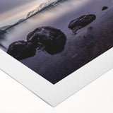 Art deco poster featuring a serene Cumbrian landscape in soft green and blue tones, printed on rolled canvas.