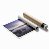 Extra large rolled print of Cumbria, England, featuring floral art in muted green and brown tones.