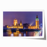 Rolled print of London scenery with muted watercolor florals, ideal for art wall dining room or classy bathroom decor.