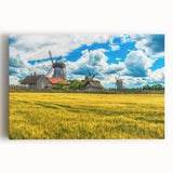 Black and white photograph of a European cityscape on stretched canvas, ideal for kitchen wall art or bedroom ambiance.