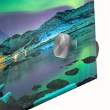 Large abstract wall art depicting a Finnish landscape in muted earth tones on acrylic glass, ideal for dining room ambiance.