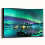 Black and white landscape art painting of a Finnish scenery on framed canvas, suitable for bedroom decor.