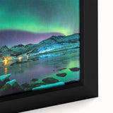Extra large framed canvas featuring a textured, colorful European scenery in black, ideal for living room decor.