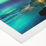 Art deco poster of a serene Finnish landscape on rolled canvas, suitable for dining room decor.