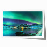 Rolled print of a serene Finnish landscape with lush greenery and a calm lake, in soft natural tones.