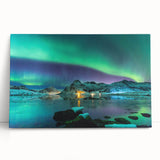 Black and white photograph of a serene Finnish landscape on large stretched canvas, ideal for kitchen wall art.