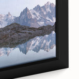 Extra large black wall art featuring a textured close-up of the French Alps on a framed canvas, ideal for living room decor.