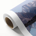 Art Deco poster of the French Alps in muted earth tones on rolled canvas, ideal for nursery wall art.