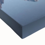 Black and white landscape art painting of the French Alps on stretched canvas, suitable for bedroom wall decor.