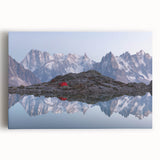 Black and white canvas print of the French Alps, ideal for kitchen wall art or bedroom ambiance.