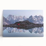 Black and white photo of the French Alps on large stretched canvas, suitable for kitchen wall art.