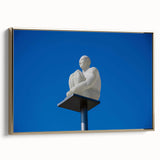 Framed canvas of vintage landscape painting depicting Nice, France, in muted gold and black tones.