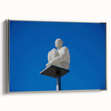 Landscape art painting of Nice, France, in colorful hues on a silver-framed canvas, ideal for living room decor.