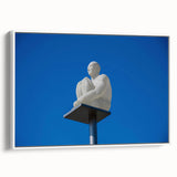 Vintage poster art of Nice, France, in vibrant colors on extra large framed canvas, suited for living room decor.