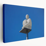 Large art depicting the Nice, France skyline in vibrant twilight hues on stretched canvas, ideal for kitchen wall art.